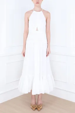 Aje Renata Eyelash Midi Dress Ivory Size 8 for rent on The Volte - image 4