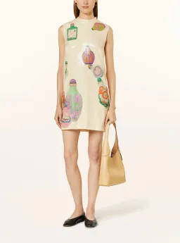 Alemais Chesca Mini Dress Cream Multi Size 8  for rent on The Volte - image 2