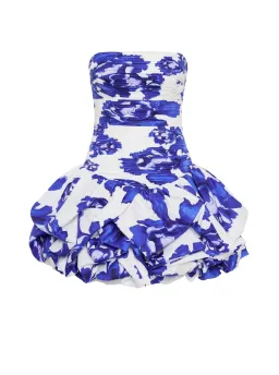Aje Violette Bubble Hem Mini Dress in Boldly Blooming Cobalt Size AU 10 for rent on The Volte - image 6