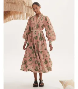 Alémais Bananarama Midi Dress Pink Size AU 12  for rent on The Volte - image 1