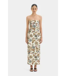 Sir the Label Eleanora Column Midi Dress in Viola Print Size AU 6 for rent on The Volte - image 1