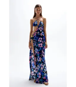 Cin Cin Swim Villa Cut-out Dress Hibiscus Purple Size AU 8 for rent on The Volte - image 1
