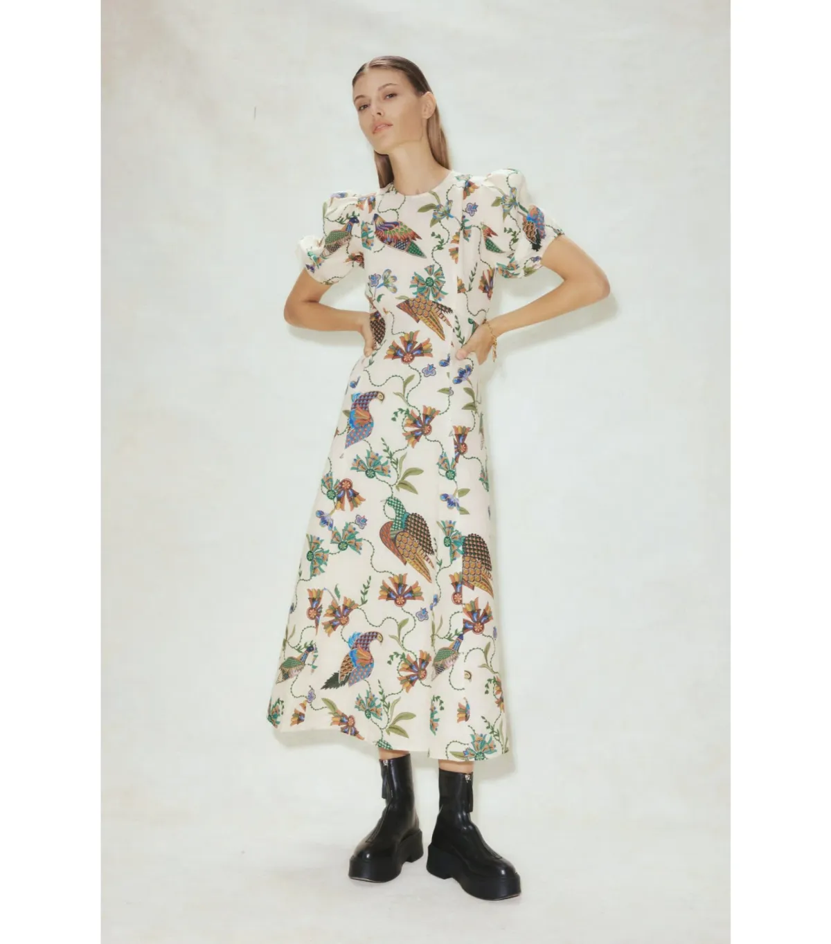 Alémais Birdie Midi Dress Print Size AU 10 - Image 1