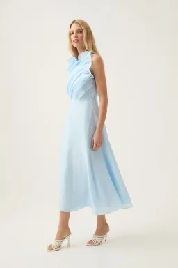 Aje Genisis Midi Dress Sea Breeze Size AU 10 for rent on The Volte - image 2