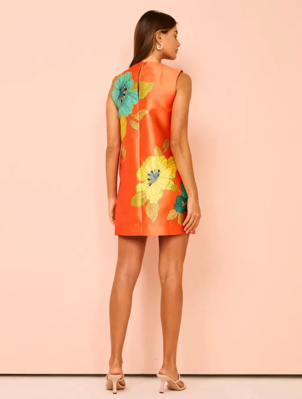Alémais Piato Mini Dress Orange Print Size AU 10   - Image 9