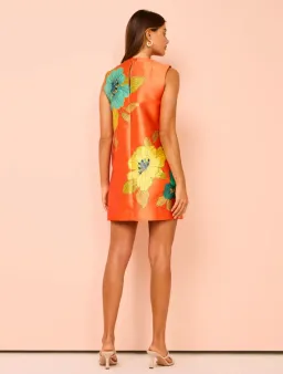 Alémais Piato Mini Dress Orange Print Size AU 10   for rent on The Volte - image 9