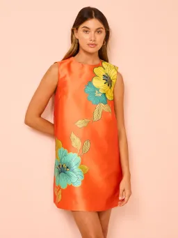 Alémais Piato Mini Dress Orange Print Size AU 10   for rent on The Volte - image 3