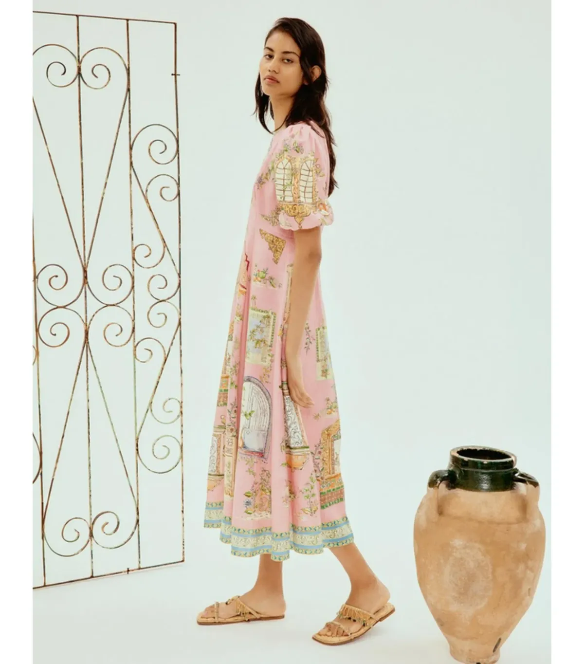 Alemais Monte Midi Dress Pink Size AU 10 - Image 2