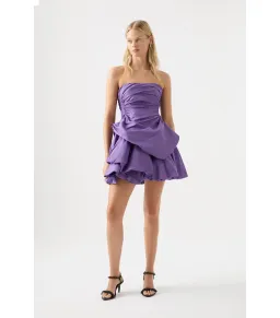 Aje Daybreak Strapless Mini Dress Deep Violet Size AU 12 for rent on The Volte - image 1