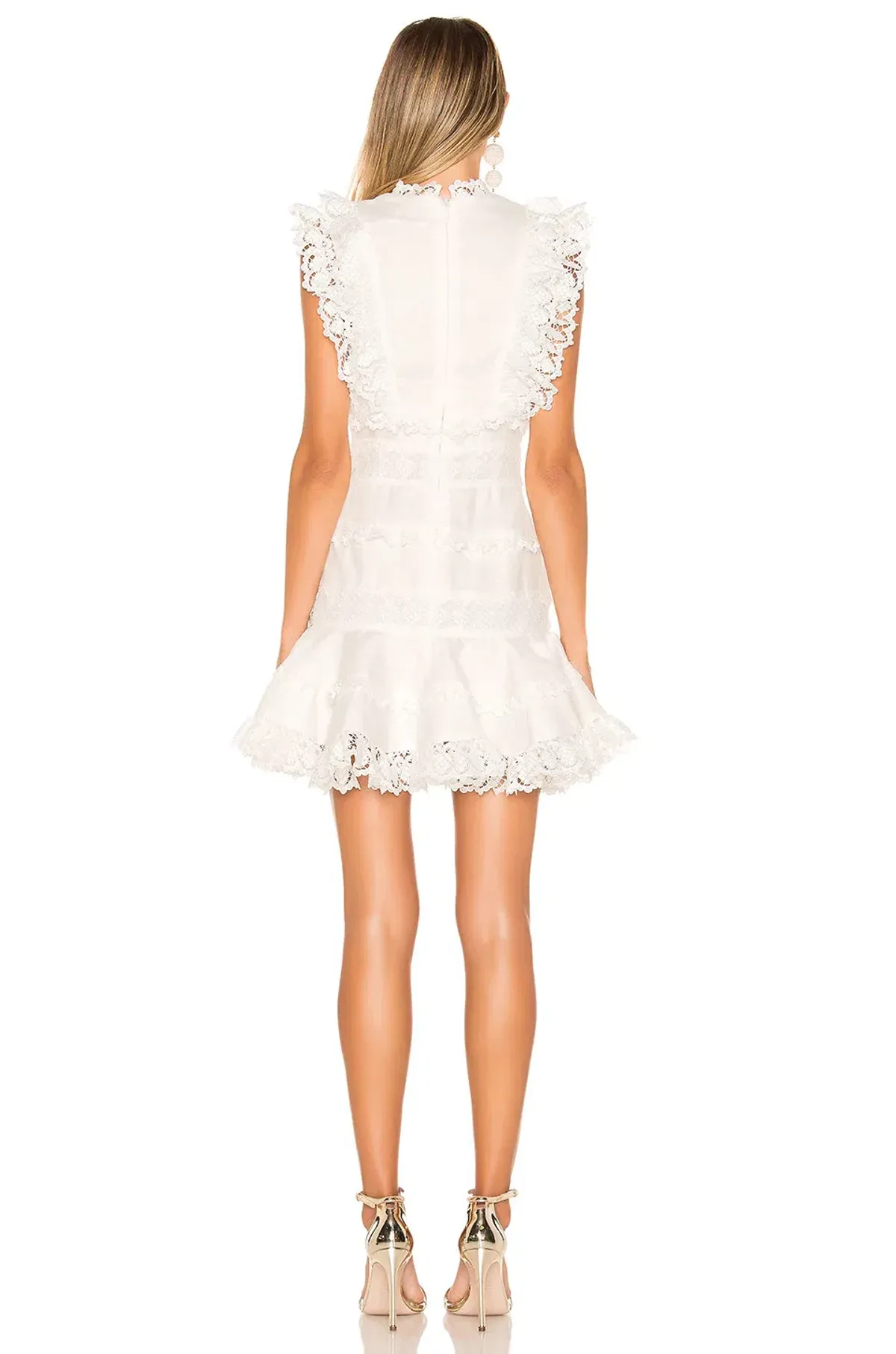 Zimmermann Wayfarer Paneled Flutter Mini Dress Ivory Size 8 - Image 3