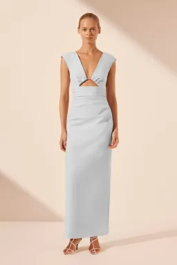 Shona Joy Lani Plunged Cut Out Maxi Dress in Sky Size 12 for rent on The Volte - image 1