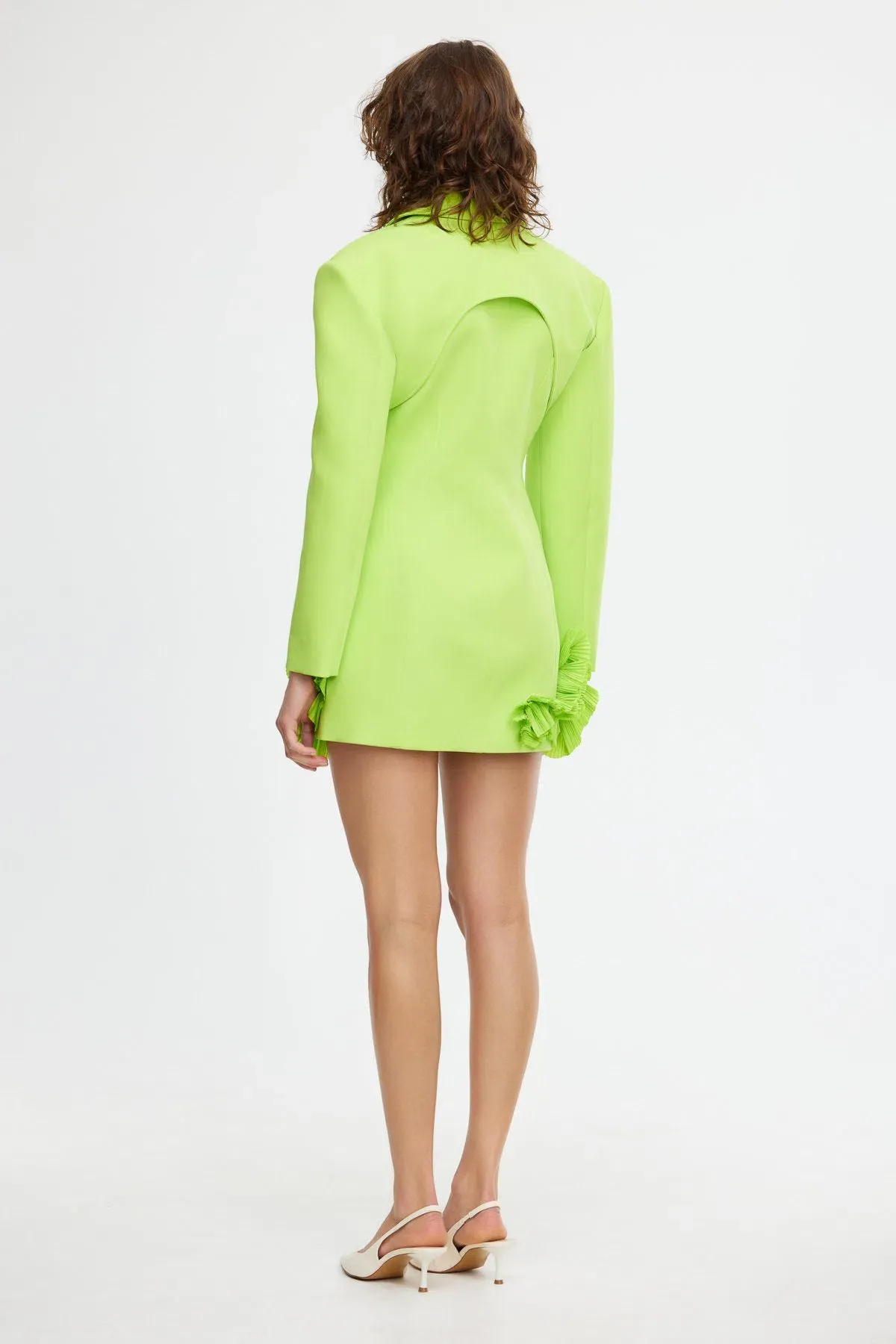 Acler Hampstead Blazer Mini Dress in French Lime Size 8  - Image 2