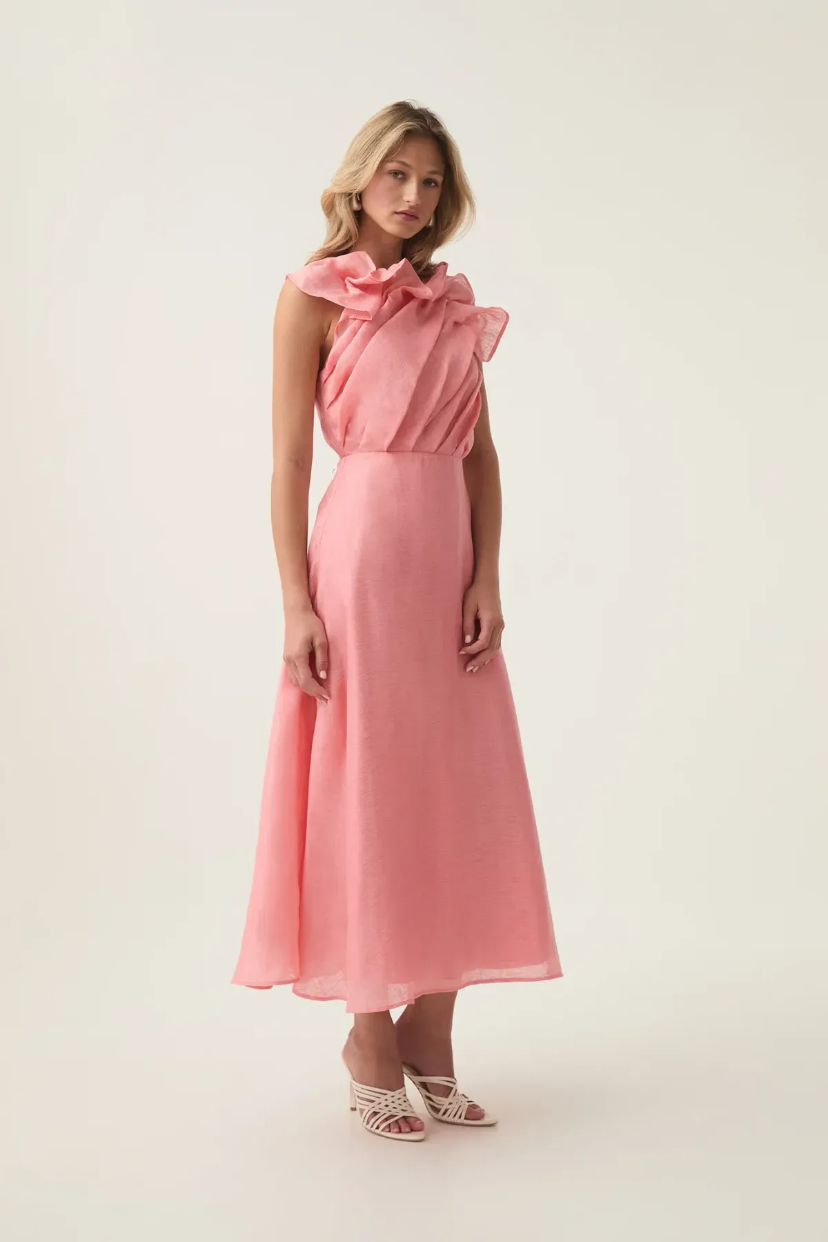 Aje Genesis Midi Dress in Washed Coral Size 14 - Image 2