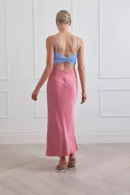 San Sloane Alona Midi Dress Pink and Blue Size 10 for rent on The Volte - image 2