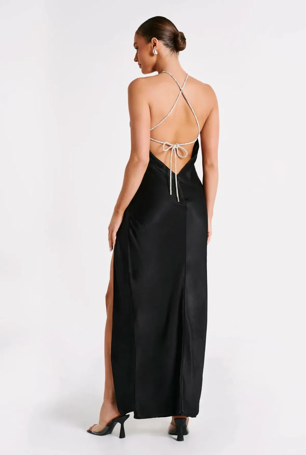 Meshki Louise Diamante Rope Maxi Dress Black Size S / AU 8 - Image 4