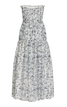 Sir the Label Dimitri Printed Cotton Silk Strapless Midi Dress Print Size XS / AU 6 for rent on The Volte - image 5
