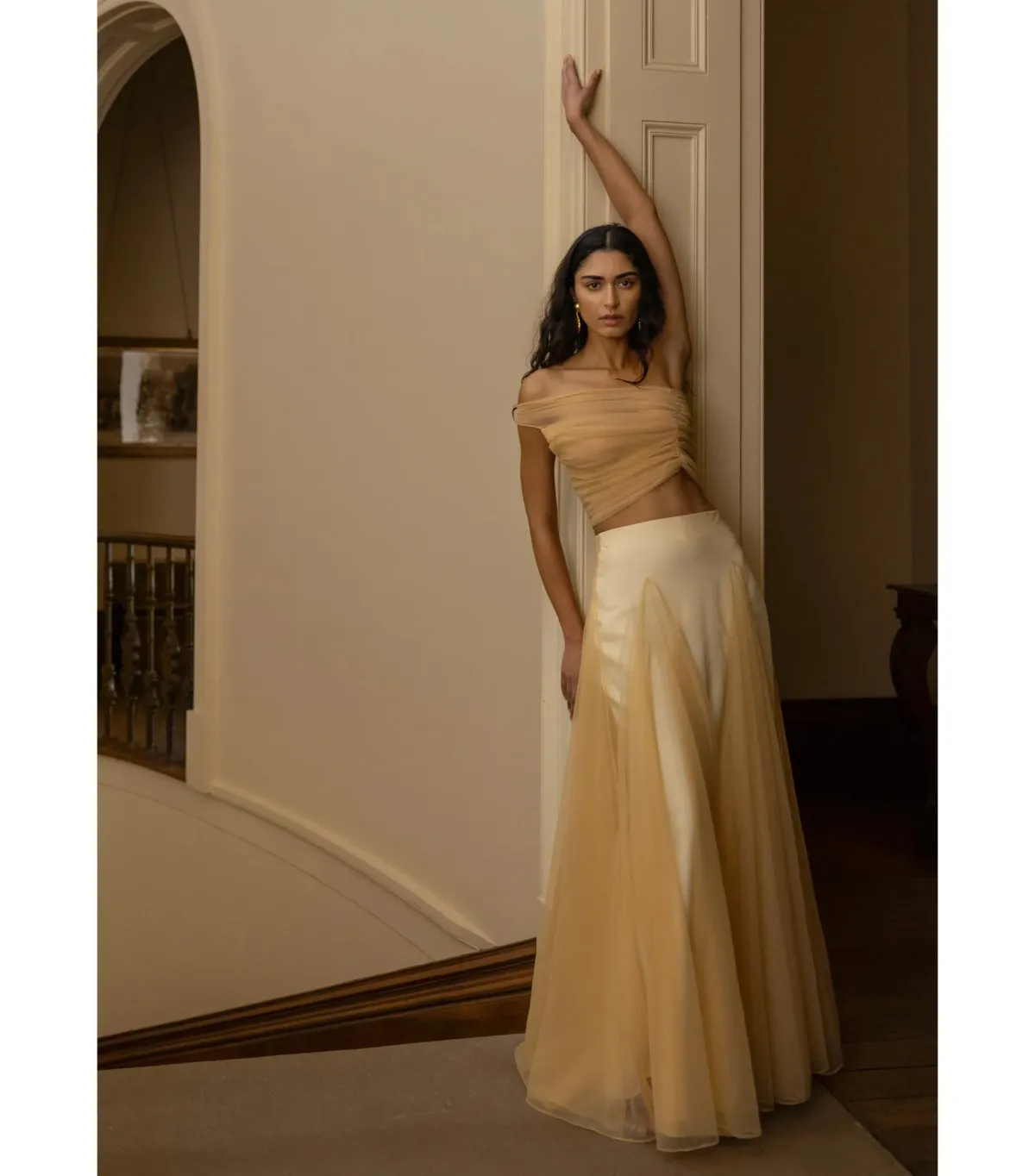 Arcina Ori Violetta Top and Skirt Set in Champagne Size AU 8 - Image 2