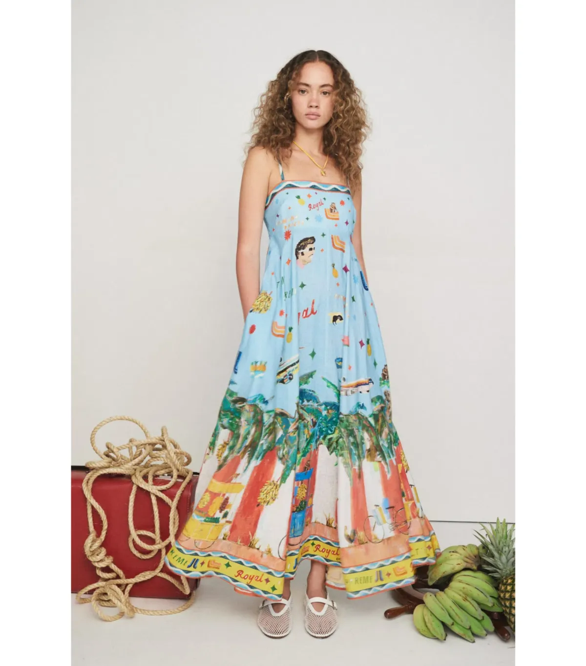 Alemais All Aboard Dress Blue Print Size AU 10 - Image 1