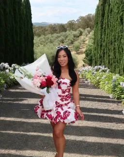 Aje Violette Bubble Hem Mini Dress Boldly Blooming Size 8 for rent on The Volte - image 1