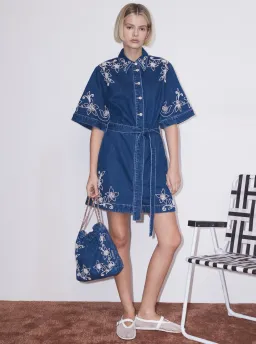 Alémais Carmen Mini Dress Blue Size AU 16 for rent on The Volte - image 1