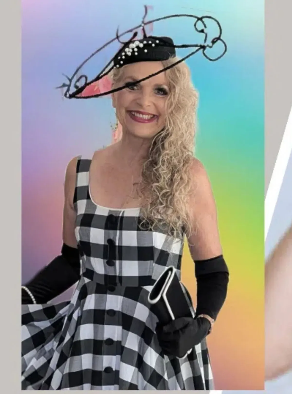 Sonlia Fashion Fascinator Hair Comb and Band in Black and White - Image 1