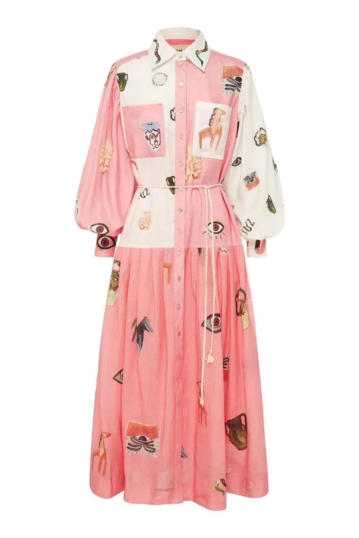 Alemais Cleo Patchwork Shirtdress Dress Size 6 - Image 1