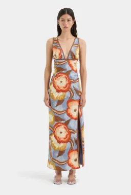 Sir The Label Avery V Neck Midi Dress in Multi Floral Size 4 / AU 14 for rent on The Volte - image 1