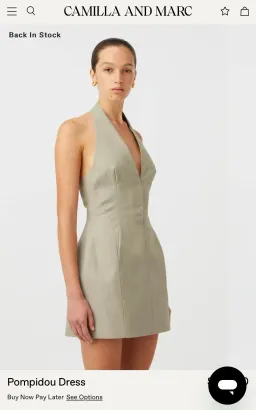 Pompidou Halter Neck Mini Dress in light brown  for rent on The Volte - image 2