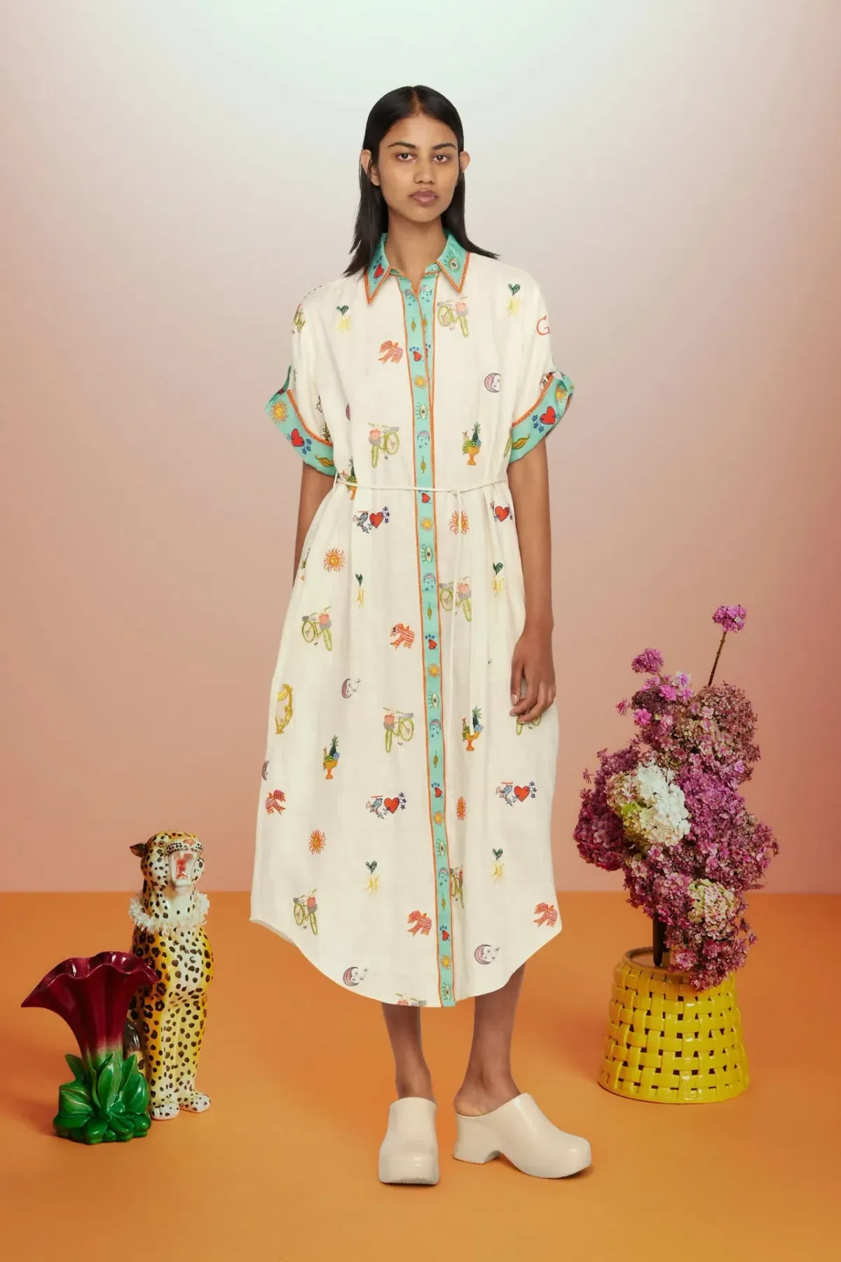 ALEMAIS HOLIDAY GO-TO EMBROIDERED SHIRTDRESS SIZE 10 - Image 2