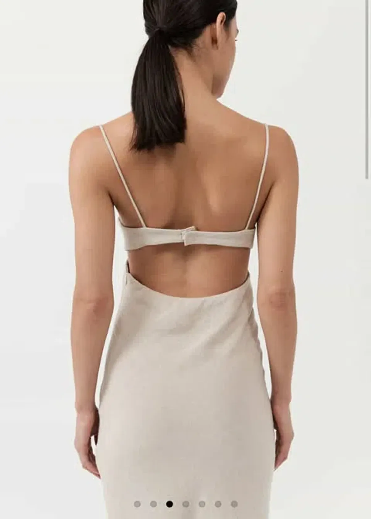 St. Agni Linen Resort Dress Natural size AU 6 - Image 3