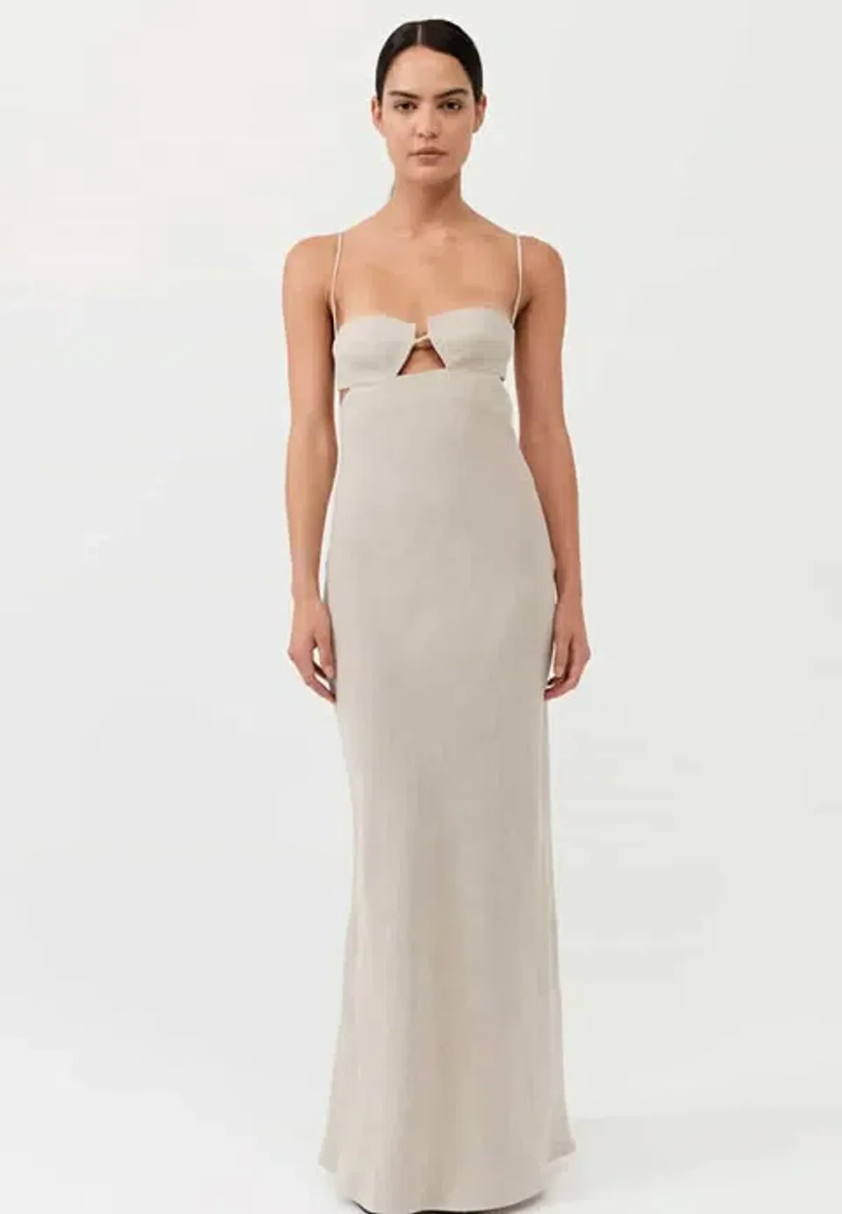 St. Agni Linen Resort Dress Natural size AU 6 - Image 1