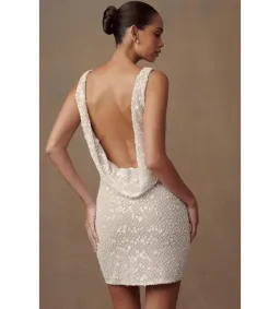 Meshki Louanne Daisy Beaded Mini Dress White AU 18 for rent on The Volte - image 2