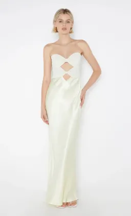 BEC + BRIDGE - Halle Strapless Dress in Ice Yellow Size AU 8 for rent on The Volte - image 1