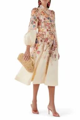 Zimmermann Luminosity Buttoned Midi Dress Floral Size 2 / Au 12 for rent on The Volte - image 5