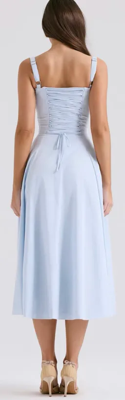 House of CB Carmen Soft Blue Bustier Midi Sundress Size L for rent on The Volte - image 3