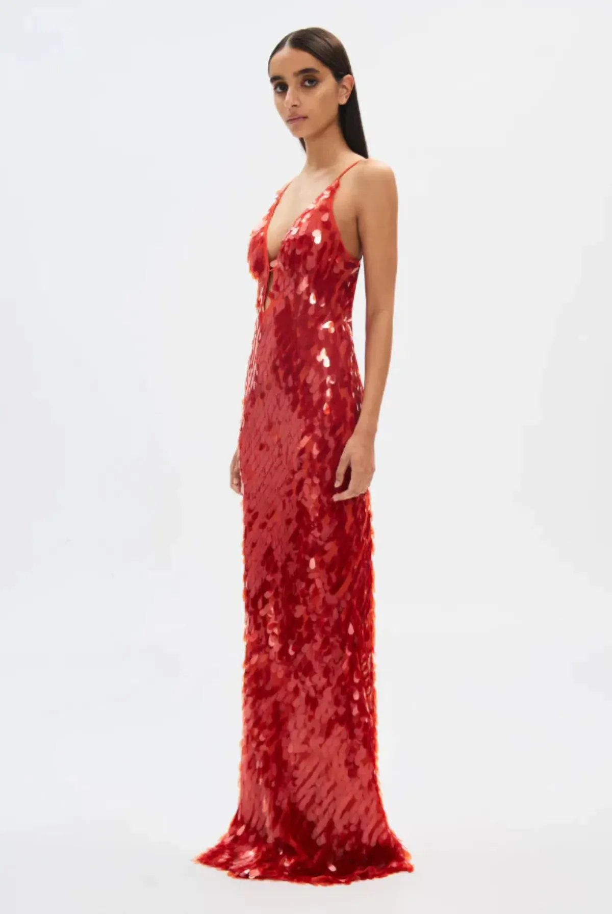Misha Sapphire Sequin Maxi Dress Red Size 8 - Image 1