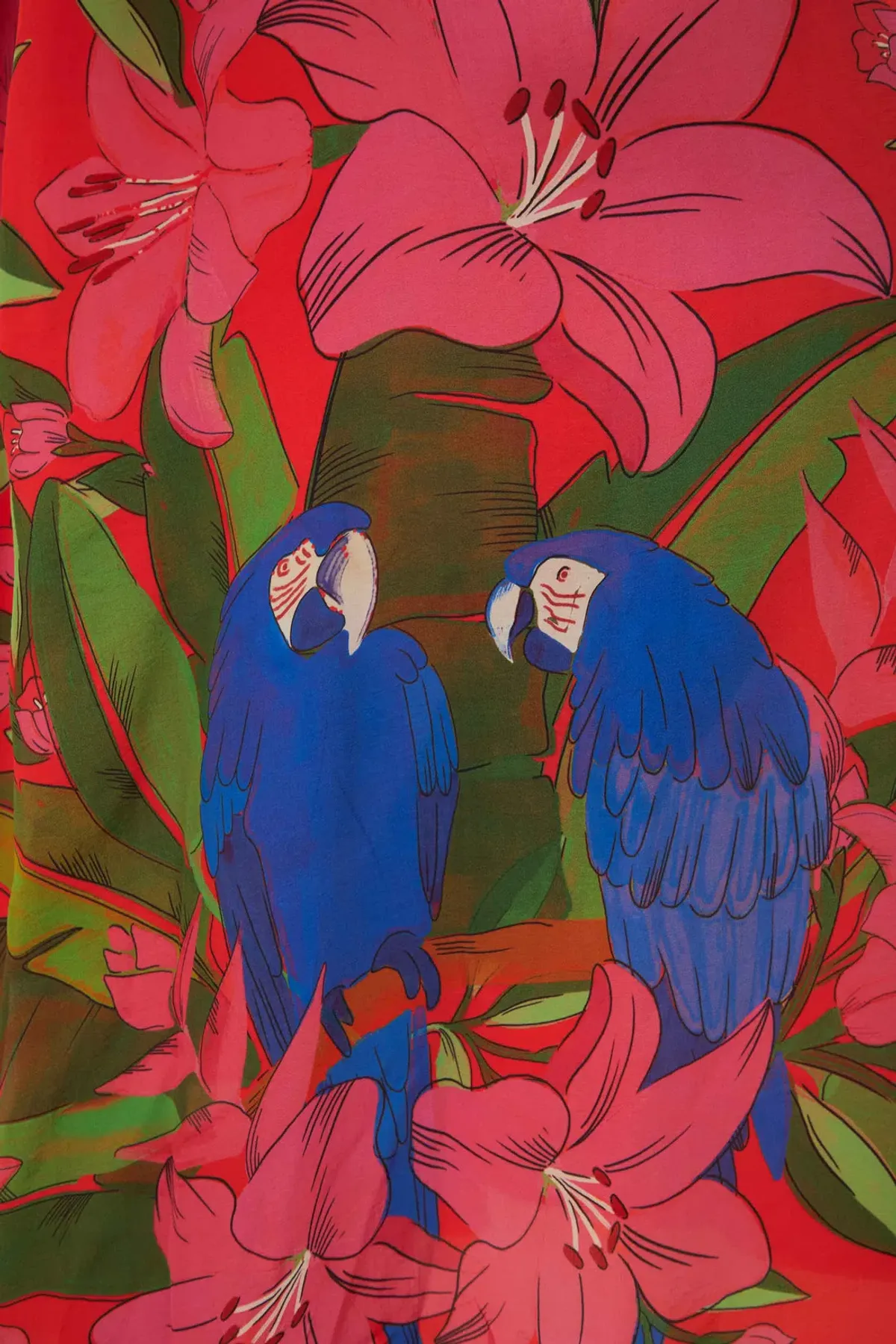 Farm Rio Summer Foliage Scarf Maxi Dress Red Size 12 - Image 6