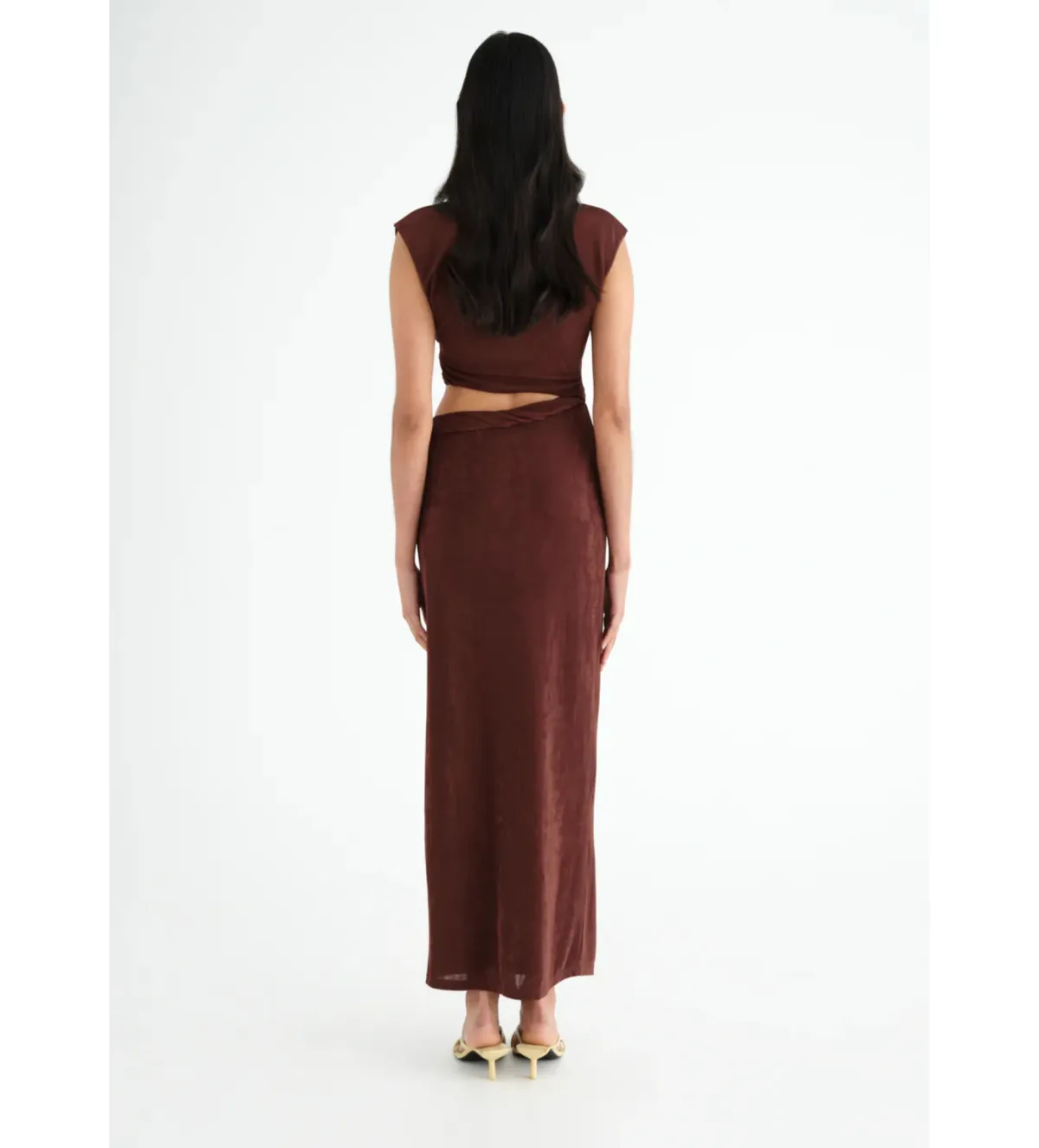 Benni Henri Twist Maxi Dress in Chocolate Size 8  - Image 3