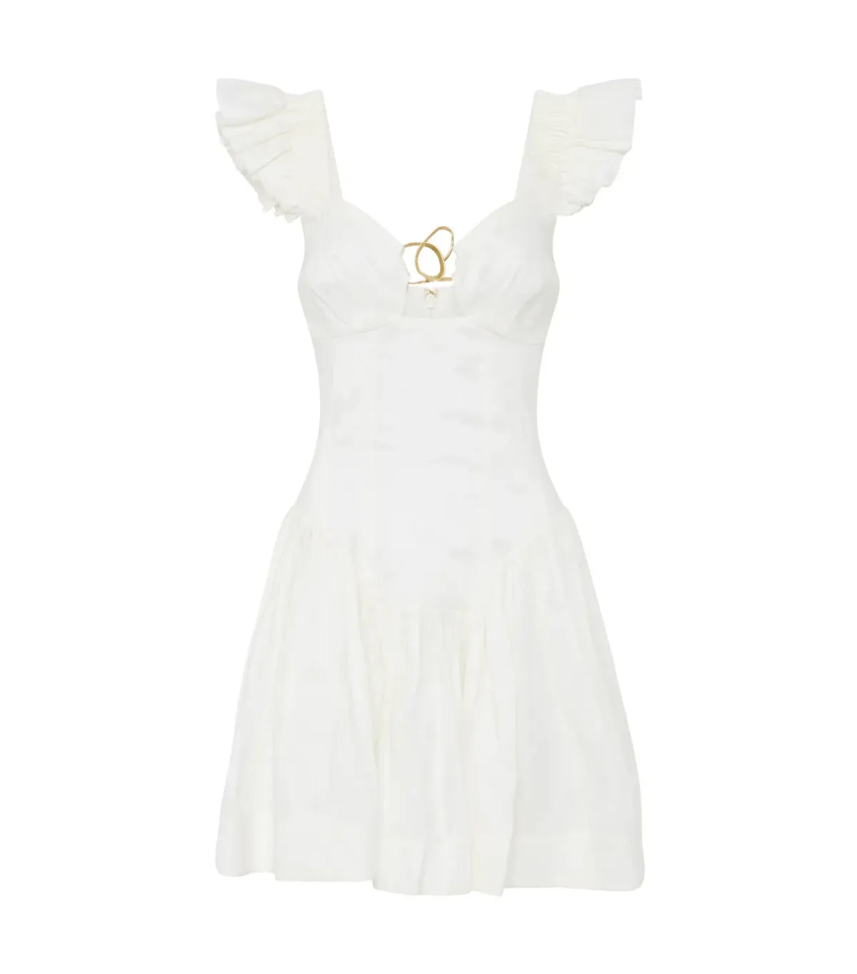 Aje Simone Frill Mini Dress Ivory Size S / AU 8 - Image 5
