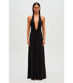 MISHA Jennifer Cupro Maxi Dress Black Size 6/XS for rent on The Volte - image 1