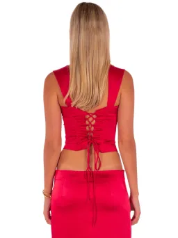 I Am Delilah Valerie Corset and Maxi Skirt Set Cherry Red Size S / AU 8 for rent on The Volte - image 3