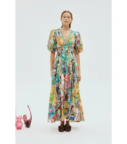 Alémais Evergreen Midi Dress Multi Size AU 14 for rent on The Volte - image 1