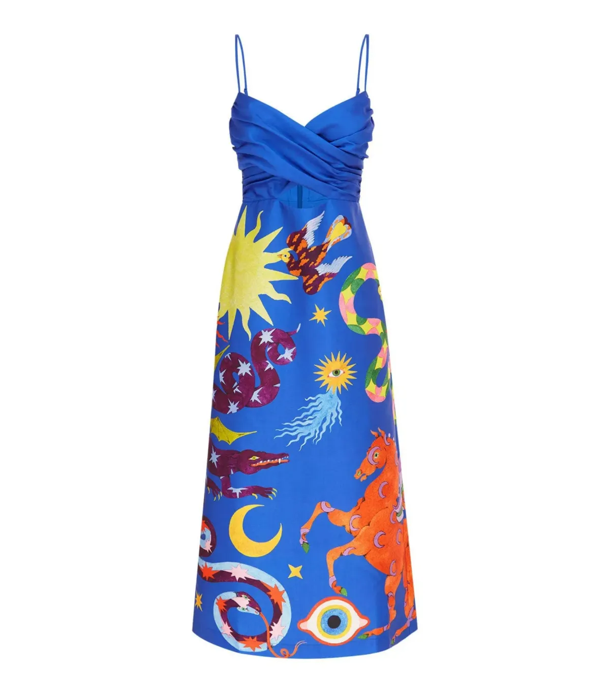 Alémais Guardian Silk Midi Dress Blue Size AU 10 - Image 4