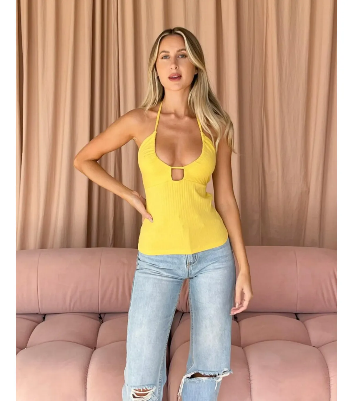 Mr Winston Bikini Top Lemon Size S / AU 8 - Image 1