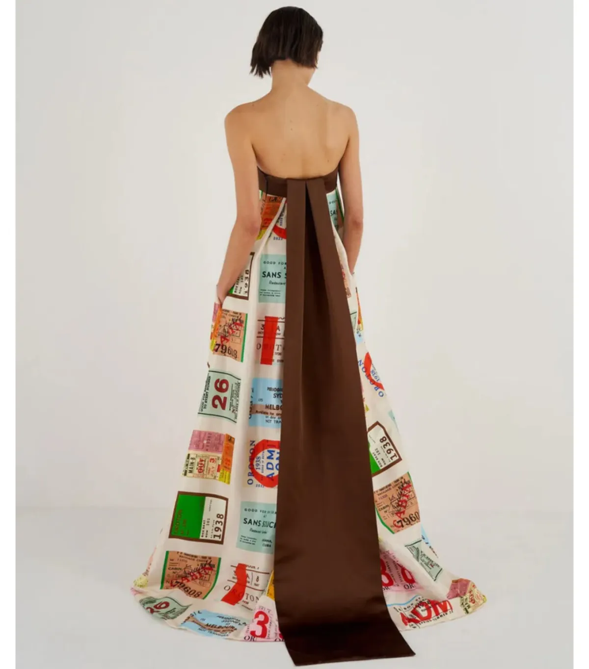 Oroton Ticket Print Gown Print Size 0 / AU 6 - Image 2