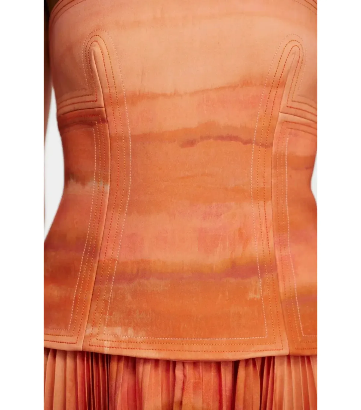 Acler Brayswick Midi Dress Melon Watercolor Size AU 8 - Image 4