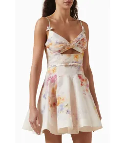 Zimmermann Crush Twist Front Mini Dress in Multi Floral Size 1 / AU 10 for rent on The Volte - image 2