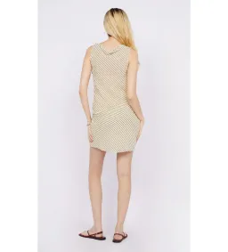 Bec & Bridge Anise Asym Mini Dress in Butter/Plum Stripe Size AU 12 for rent on The Volte - image 3