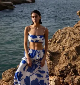 Sir The Label Vivi Top and Skirt Set Blue Print Size 1 / AU 8 for rent on The Volte - image 3