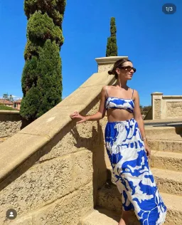 Sir The Label Vivi Top and Skirt Set Blue Print Size 1 / AU 8 for rent on The Volte - image 4